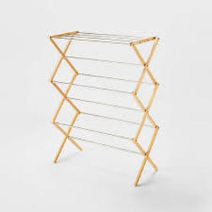 lot 112 image: Rubber Wood and Stainless Steel Drying Rack - Brightroom