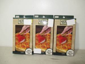 lot 82 image: Lot of 3 Kitchen Essentials Axe Pizza Cutters