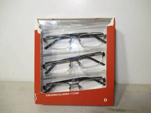 lot 136 image: Design Optics by Foster Grant Half Rim Metal Reading Glasses, 3-pack  3.00 Power