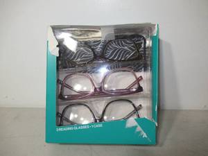 lot 138 image: Design Optics by Foster Grant Full Rim Classic Reading Glasses, 3-pack  2.00 Power