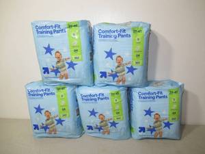 lot 143 image: Lot of 5 Boys Disposable Training Pants - 3T-4T - 24ct - up&up