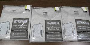 lot 183 image: Set of 3 Mission Ridge Mens Premium Thermal Top-Grey-XL