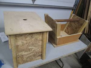 lot 8 image: Pair of unique tool box stepstool c...