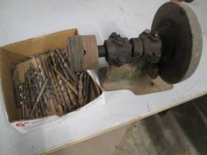 lot 26 image: Grinding wheel and drill bits...