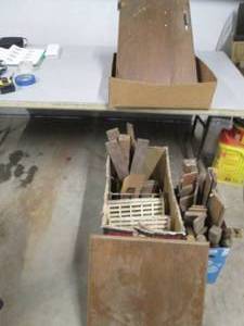 lot 50 image: Vintage wood vent grates, table and...
