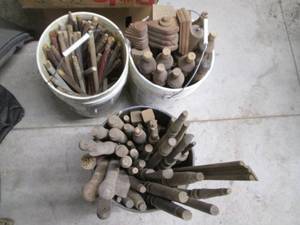 lot 54 image: 3 5 Gallon pails of vintage spindle...