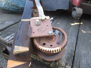 lot 61 image: Hand winch with a steel cable...