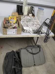 lot 102 image: Organizer, magazine files, suitcase...