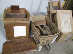 lot 105 image: Walnut and oak plaques, vintage fur...