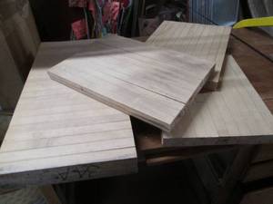 lot 114 image: 4 Squares of butcher block...