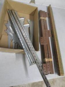 lot 120 image: Table leaf slides, shelf brackets, ...