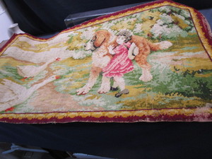 Textile, Rug with Girl & Geese