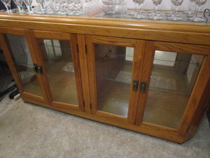 Console Style Display Case, Glass Front & Top