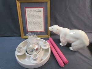 Candle Holders, Polar Bear, Writing