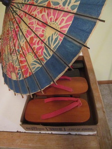 Japanese Umbrella, Wooden Shoes