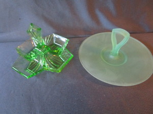 Green Vaseline Relish, Frosted Tray