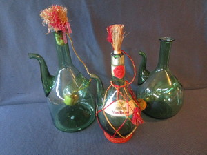 Vintage Hand Blown Wine Bottles
