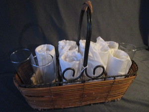 Wire Basket, Tall Glasses