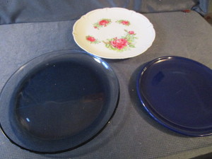 Rose Platter, Blue Glass Platter