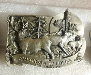 lot 13 image: THREE limited Edition Pewter Belt Buckles