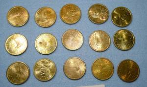lot 16 image: Lot of 16 Sacagawea dollars from 2000