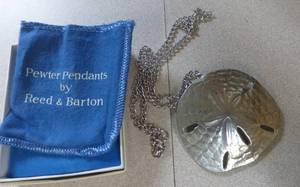 lot 28 image: Reed & Barton pewter sand dollar necklace new