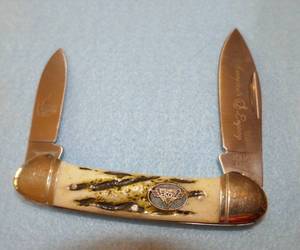 lot 49 image: 2 blade pocket knife with bone handle like new