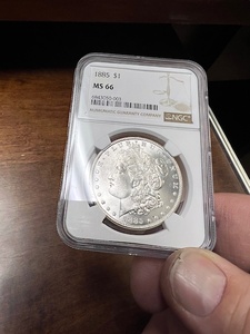 1885 MORGAN SILVER DOLLAR NGC MS66 BRIGHT WHITE