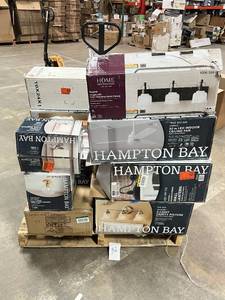 lot 32 image: HUGE LOT of Lighting, Ceiling Fans, Recessed Lights Misc Hampton Bay, Hunter, Progress Lighting - For Parts - Sells GREAT on eBay