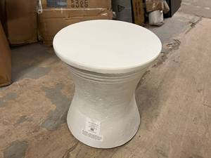 Threshold White Faux Stone Patio Accent Table