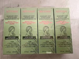 4 Bottles of Nifeishi Rosemary Mint Scalp and Hair Strengthening Oil