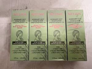 4 Bottles of Nifeishi Rosemary Mint Scalp and Hair Strengthening Oil