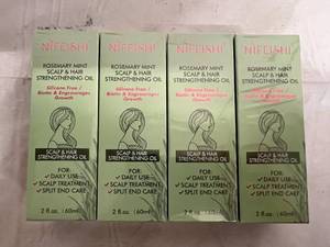 4 Bottles of Nifeishi Rosemary Mint Scalp and Hair Strengthening Oil