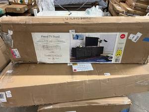 Threshold Fluted TV Stand - Black Finish