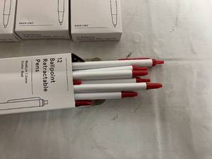 8 x 12 Packs Ballpoint Retractable Pens - Red