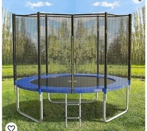 lot 4 image: 12 Round Trampoline with Safety Enclosure and Manual