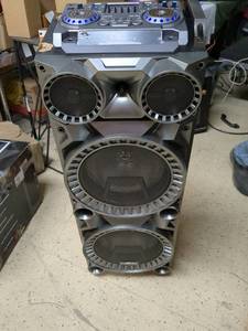 lot 12 image: WORKS BUT DAMAGED BeFree 2x10 Wireless Rechargeable Party Speaker System with Lighting
