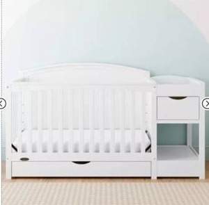 lot 15 image: Graco Bellwood Convertible Crib & Changer in White