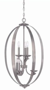 lot 45 image: 2 Jeremiah Lighting Ensley 3 Light Mini Pendant - Antique Nickel