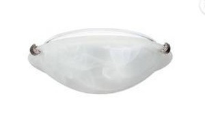 lot 47 image: 3 Sunset 16in 2 Light Flush Mount Ceiling Fixtures n Satin Nickel
