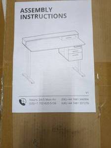 lot 102 image: New Office Desk with Assembly Instructions - Model SDL03320