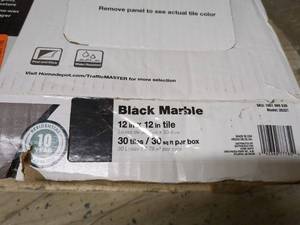 lot 108 image: TrafficMASTER Black Marble Peel and Stick Tile - 12 x 12 (30 sq ft per box)