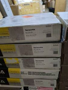 lot 113 image: 5 Boxes of 30 Terracotta Floor and Wall Tiles 12 x 12