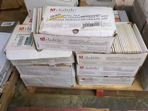 lot 123 image: Lot of 7 Boxes of 48 Ceramic Wall Tiles by Daltile - Various Designs