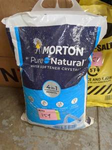 lot 159 image: 40 lb Morton Pure and Natural Water Softener Crystals