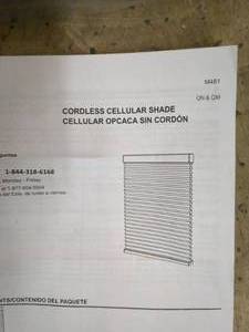 lot 183 image: Cordless Cellular Shade - 26 x 72