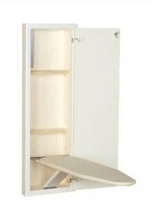 lot 188 image: Wall-Mounted Folding Ironing Board Cabinet with Storage Shelves