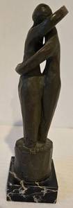 lot 43 image: Vintage 1963 AMR Wedding Rings Signed by Peter Lipman-Wulf Bronze Sculpture