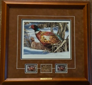 lot 60 image: 2005 Minnesota Pheasant Habitat Print & Stamps by DAVID CHAPMAN