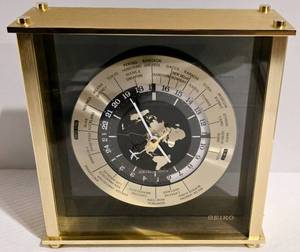 lot 49 image: Vintage SEIKO World Time Zone Mantel Clock